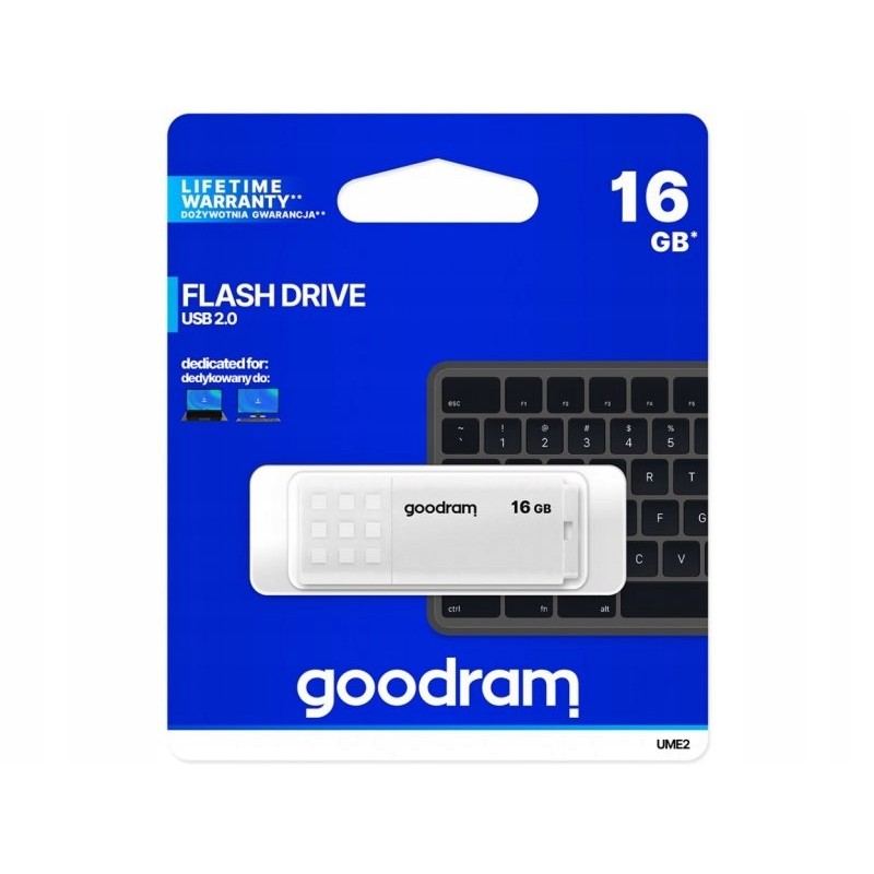GOODRAM Pendrive UME2 16GB USB 2.0 Biały tani POL GOODRAM Pendrive UME2 16GB USB 2.0 Biały tani POL