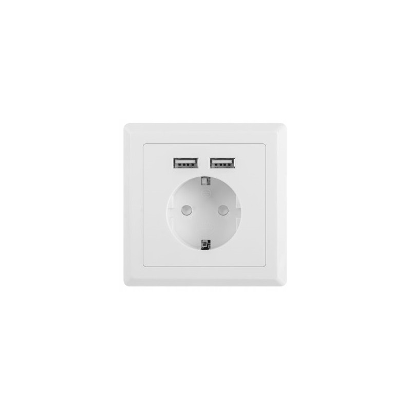 GNIAZDKO ELEKTRYCZNE PODTYNKOWE z Ładowarką 2x USB GNIAZDKO ELEKTRYCZNE PODTYNKOWE z Ładowarką 2x USB
